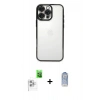 MARSİLYAN™- iPhone 16 Pro Kılıf Vadi Minimal - Siyah Joko Magic 5D Cam + Raze Metal Kamera Lens - BZ