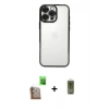 MARSİLYAN™- iPhone 16 Pro Kılıf Vadi Minimal - Siyah Joko Magic 5D Hayalet Cam + Raze Metal Kamera Lens - CLTM