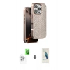 MARSİLYAN™- iPhone 16 Pro Kılıf Vadi Özel Seri - Şeffaf Pasifik Cam Ekran Koruyucu + Raze Metal Kamera Lens - BZ