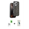 MARSİLYAN™- iPhone 16 Pro Kılıf Vadi Özel Seri - Şeffaf Pasifik Cam Ekran Koruyucu + Raze Metal Kamera Lens - BZ