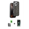 MARSİLYAN™- iPhone 16 Pro Kılıf Vadi Özel Seri - Siyah 360 Mat Full Body Arka Koruyucu + Raze Metal Kamera Lens - SH