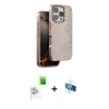 MARSİLYAN™- iPhone 16 Pro Kılıf Vadi Özel Seri - Siyah 3D Antistatik Seramik Nano Ekran Koruyucu + Raze Metal Kamera Lens - BZ