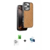 MARSİLYAN™- iPhone 16 Pro Kılıf Vadi Özel Seri - Siyah 3D Antistatik Seramik Nano Ekran Koruyucu + Raze Metal Kamera Lens - BZ