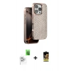 MARSİLYAN™- iPhone 16 Pro Kılıf Vadi Özel Seri - Siyah Buffer Cam Ekran Koruyucu + Raze Metal Kamera Lens - BZ
