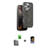 MARSİLYAN™- iPhone 16 Pro Kılıf Vadi Özel Seri - Siyah Buffer Hayalet Cam Ekran Koruyucu + Raze Metal Kamera Lens - SH