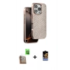 MARSİLYAN™- iPhone 16 Pro Kılıf Vadi Özel Seri - Siyah Buffer Hayalet Cam Ekran Koruyucu + Raze Metal Kamera Lens - CLTM