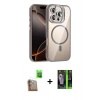 MARSİLYAN™- iPhone 16 Pro Kılıf Yadigar Asil Koleksiyonu - Şeffaf 360 Full Body Arka Koruyucu + Raze Metal Kamera Lens - CLTM