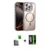 MARSİLYAN™- iPhone 16 Pro Kılıf Yadigar Asil Koleksiyonu - Şeffaf 360 Full Body Arka Koruyucu + Raze Metal Kamera Lens - SH