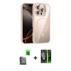 MARSİLYAN™- iPhone 16 Pro Kılıf Yadigar Asil Koleksiyonu - Şeffaf 360 Full Body Arka Koruyucu + Raze Metal Kamera Lens - SH