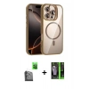 MARSİLYAN™- iPhone 16 Pro Kılıf Yadigar Asil Koleksiyonu - Şeffaf 360 Full Body Arka Koruyucu + Raze Metal Kamera Lens - SH