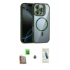 MARSİLYAN™- iPhone 16 Pro Kılıf Yadigar Asil Koleksiyonu - Şeffaf Pasifik Cam Ekran Koruyucu + Raze Metal Kamera Lens - CLTM