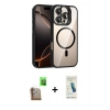 MARSİLYAN™- iPhone 16 Pro Kılıf Yadigar Asil Koleksiyonu - Şeffaf Pasifik Cam Ekran Koruyucu + Raze Metal Kamera Lens - CLTM