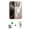 MARSİLYAN™- iPhone 16 Pro Kılıf Yadigar Asil Koleksiyonu - Şeffaf Pasifik Cam Ekran Koruyucu + Raze Metal Kamera Lens - CLTM