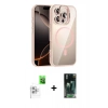 MARSİLYAN™- iPhone 16 Pro Kılıf Yadigar Asil Koleksiyonu - Siyah 360 Mat Full Body Arka Koruyucu + Raze Metal Kamera Lens - BZ