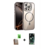 MARSİLYAN™- iPhone 16 Pro Kılıf Yadigar Asil Koleksiyonu - Siyah 360 Mat Full Body Arka Koruyucu + Raze Metal Kamera Lens - CLTM