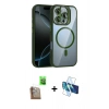 MARSİLYAN™- iPhone 16 Pro Kılıf Yadigar Asil Koleksiyonu - Siyah 3D Antistatik Cam Ekran Koruyucu + Raze Metal Kamera Lens - CLTM
