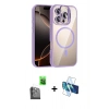 MARSİLYAN™- iPhone 16 Pro Kılıf Yadigar Asil Koleksiyonu - Siyah 3D Antistatik Cam Ekran Koruyucu + Raze Metal Kamera Lens - SH