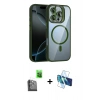 MARSİLYAN™- iPhone 16 Pro Kılıf Yadigar Asil Koleksiyonu - Siyah 3D Antistatik Cam Ekran Koruyucu + Raze Metal Kamera Lens - SH