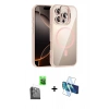 MARSİLYAN™- iPhone 16 Pro Kılıf Yadigar Asil Koleksiyonu - Siyah 3D Antistatik Cam Ekran Koruyucu + Raze Metal Kamera Lens - SH