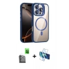 MARSİLYAN™- iPhone 16 Pro Kılıf Yadigar Asil Koleksiyonu - Siyah 3D Antistatik Cam Ekran Koruyucu + Raze Metal Kamera Lens - SH