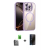 MARSİLYAN™- iPhone 16 Pro Kılıf Yadigar Asil Koleksiyonu - Siyah 3D Antistatik Hayalet Cam Ekran Koruyucu + Raze Metal Kamera Lens - SH