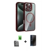 MARSİLYAN™- iPhone 16 Pro Kılıf Yadigar Asil Koleksiyonu - Siyah 3D Antistatik Hayalet Cam Ekran Koruyucu + Raze Metal Kamera Lens - SH