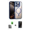 MARSİLYAN™- iPhone 16 Pro Kılıf Yadigar Asil Koleksiyonu - Siyah 3D Antistatik Hayalet Cam Ekran Koruyucu + Raze Metal Kamera Lens - SH