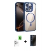 MARSİLYAN™- iPhone 16 Pro Kılıf Yadigar Asil Koleksiyonu - Siyah 3D Antistatik Hayalet Cam Ekran Koruyucu + Raze Metal Kamera Lens - BZ