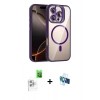 MARSİLYAN™- iPhone 16 Pro Kılıf Yadigar Asil Koleksiyonu - Siyah 3D Antistatik Seramik Nano Ekran Koruyucu + Raze Metal Kamera Lens - BZ