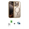 MARSİLYAN™- iPhone 16 Pro Kılıf Yadigar Asil Koleksiyonu - Siyah 3D Antistatik Seramik Nano Ekran Koruyucu + Raze Metal Kamera Lens - BZ