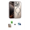 MARSİLYAN™- iPhone 16 Pro Kılıf Yadigar Asil Koleksiyonu - Siyah 3D Antistatik Seramik Nano Ekran Koruyucu + Raze Metal Kamera Lens - CLTM