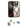 MARSİLYAN™- iPhone 16 Pro Kılıf Yadigar Asil Koleksiyonu - Siyah 3D Antistatik Seramik Nano Ekran Koruyucu + Raze Metal Kamera Lens - CLTM