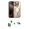MARSİLYAN™- iPhone 16 Pro Kılıf Yadigar Asil Koleksiyonu - Siyah 3D Antistatik Seramik Nano Ekran Koruyucu + Raze Metal Kamera Lens - SH