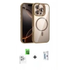 MARSİLYAN™- iPhone 16 Pro Kılıf Yadigar Asil Koleksiyonu - Siyah Bilvis 0.18mm Plus Cam Ekran Koruyucu + Raze Metal Kamera Lens - BZ