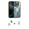 MARSİLYAN™- iPhone 16 Pro Kılıf Yadigar Asil Koleksiyonu - Siyah Bilvis 0.18mm Plus Cam Ekran Koruyucu + Raze Metal Kamera Lens - BZ