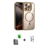 MARSİLYAN™- iPhone 16 Pro Kılıf Yadigar Asil Koleksiyonu - Siyah Bilvis 0.18mm Plus Cam Ekran Koruyucu + Raze Metal Kamera Lens - SH