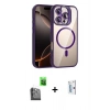 MARSİLYAN™- iPhone 16 Pro Kılıf Yadigar Asil Koleksiyonu - Siyah Bilvis 0.18mm Plus Cam Ekran Koruyucu + Raze Metal Kamera Lens - SH