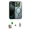 MARSİLYAN™- iPhone 16 Pro Kılıf Yadigar Asil Koleksiyonu - Siyah Bilvis 3D Cam Ekran Koruyucu + Çöl Titanyum Raze Metal Kamera Lens