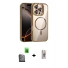 MARSİLYAN™- iPhone 16 Pro Kılıf Yadigar Asil Koleksiyonu - Siyah Bilvis 3D Cam Ekran Koruyucu + Raze Metal Kamera Lens - SH