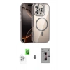 MARSİLYAN™- iPhone 16 Pro Kılıf Yadigar Asil Koleksiyonu - Siyah Bilvis 3D Mat Cam Ekran Koruyucu + Raze Metal Kamera Lens - BZ
