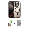 MARSİLYAN™- iPhone 16 Pro Kılıf Yadigar Asil Koleksiyonu - Siyah Bilvis 3D Mat Cam Ekran Koruyucu + Raze Metal Kamera Lens - CLTM