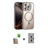 MARSİLYAN™- iPhone 16 Pro Kılıf Yadigar Asil Koleksiyonu - Siyah Bilvis 3D Mat Cam Ekran Koruyucu + Raze Metal Kamera Lens - CLTM
