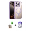 MARSİLYAN™- iPhone 16 Pro Kılıf Yadigar Asil Koleksiyonu - Siyah Bilvis 5in1 3D Magic Cam Ekran Koruyucu + Çöl Titanyum Raze Metal Kamera Lens