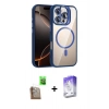 MARSİLYAN™- iPhone 16 Pro Kılıf Yadigar Asil Koleksiyonu - Siyah Bilvis 5in1 3D Magic Cam Ekran Koruyucu + Çöl Titanyum Raze Metal Kamera Lens