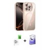 MARSİLYAN™- iPhone 16 Pro Kılıf Yadigar Asil Koleksiyonu - Siyah Bilvis 5in1 5D Magic Hayalet Cam Ekran Koruyucu + Raze Metal Kamera Lens - BZ