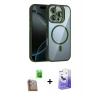 MARSİLYAN™- iPhone 16 Pro Kılıf Yadigar Asil Koleksiyonu - Siyah Bilvis 5in1 5D Magic Hayalet Cam Ekran Koruyucu + Raze Metal Kamera Lens - CLTM
