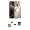 MARSİLYAN™- iPhone 16 Pro Kılıf Yadigar Asil Koleksiyonu - Siyah Buffer Cam Ekran Koruyucu + Raze Metal Kamera Lens - CLTM