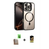 MARSİLYAN™- iPhone 16 Pro Kılıf Yadigar Asil Koleksiyonu - Siyah Buffer Cam Ekran Koruyucu + Raze Metal Kamera Lens - CLTM