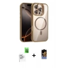 MARSİLYAN™- iPhone 16 Pro Kılıf Yadigar Asil Koleksiyonu - Siyah Buffer Hayalet Cam Ekran Koruyucu + Raze Metal Kamera Lens - BZ