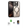 MARSİLYAN™- iPhone 16 Pro Kılıf Yadigar Asil Koleksiyonu - Siyah Buffer Hayalet Cam Ekran Koruyucu + Raze Metal Kamera Lens - BZ
